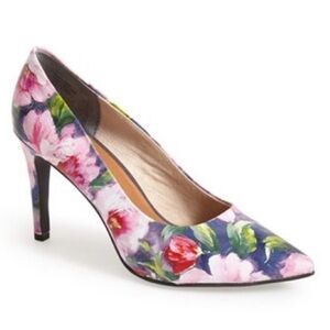 Seychelles | Women’s Pink/Navy/Multi Floral Pointed-Toe Pump Heels Size 6